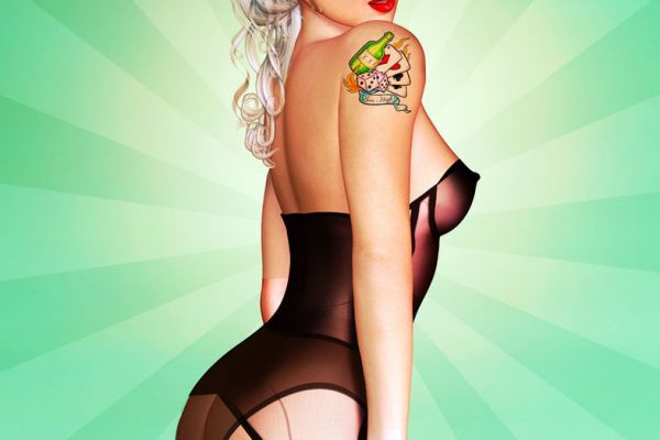 playing card pinup art aces